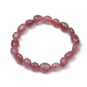 Strawberry Quartz (Nuggets) Tumbled Stone Bracelet